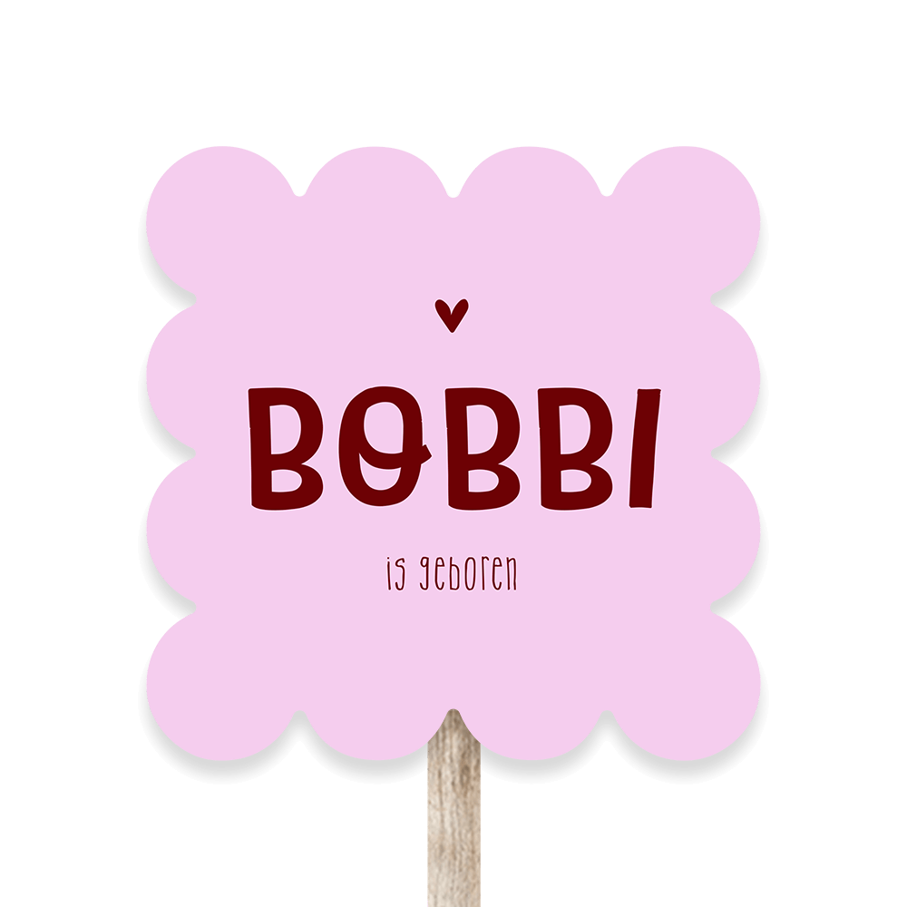 Tuinbord in roze en rood met golvende rand