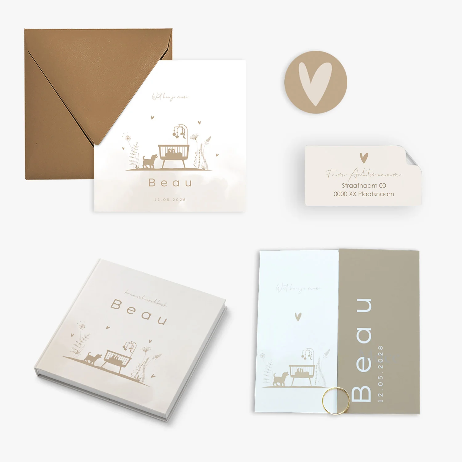 doorlink geboortekaartjes set dreams and paws