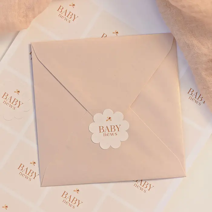 Sluitsticker romantisch in bloem vorm - per 20 stuks