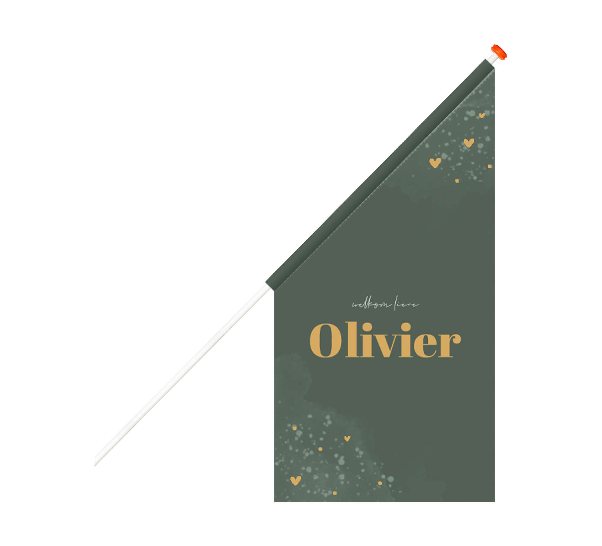 Geboortevlag groen met spetters