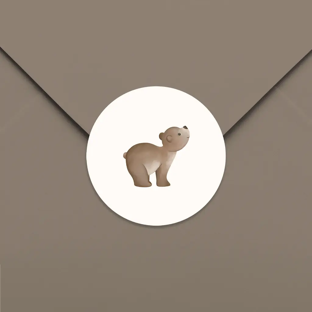 Sluitsticker met beertje - per 25 stuks