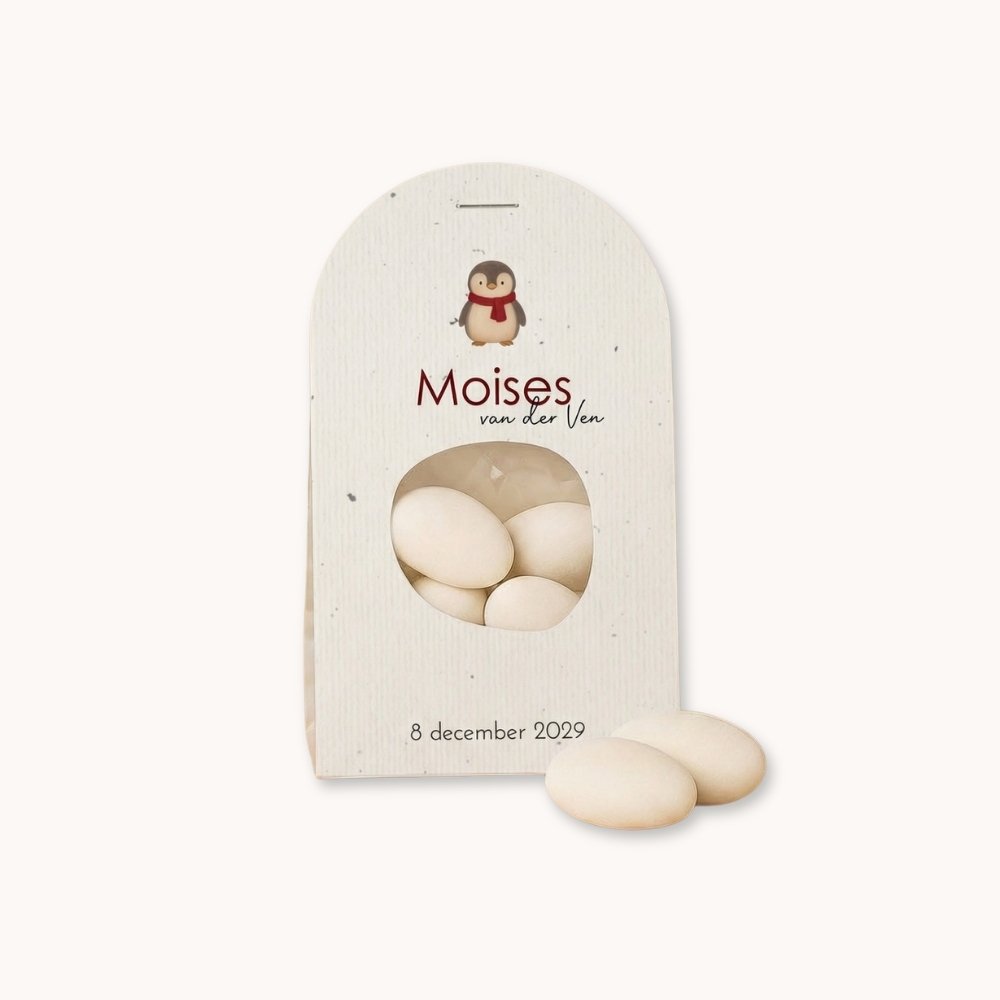 Doopsuiker wikkel jongen winter pinguïn