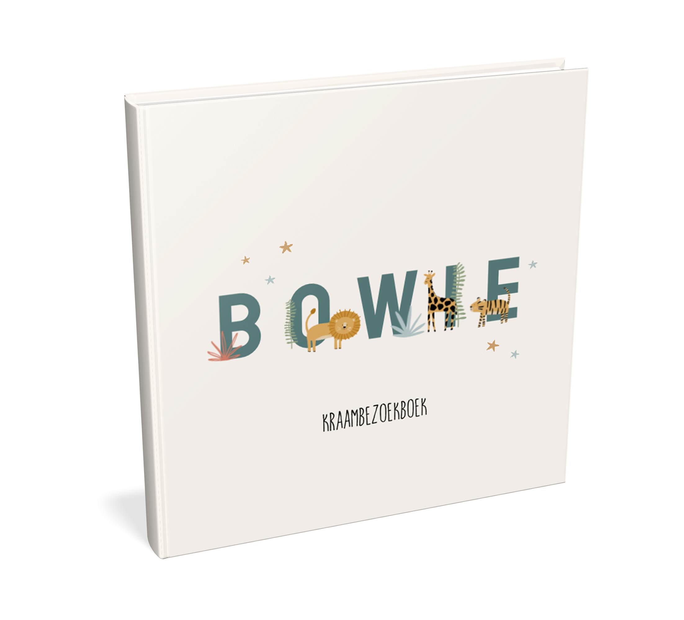 Avontuurlijk unisex kraambezoekboek met jungle dieren