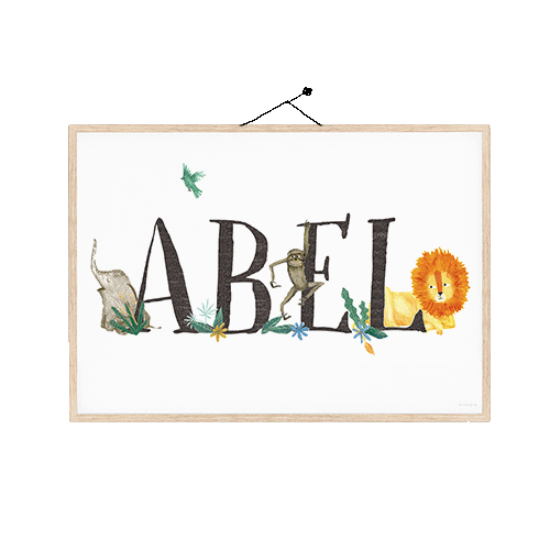 Naam poster met jungledieren