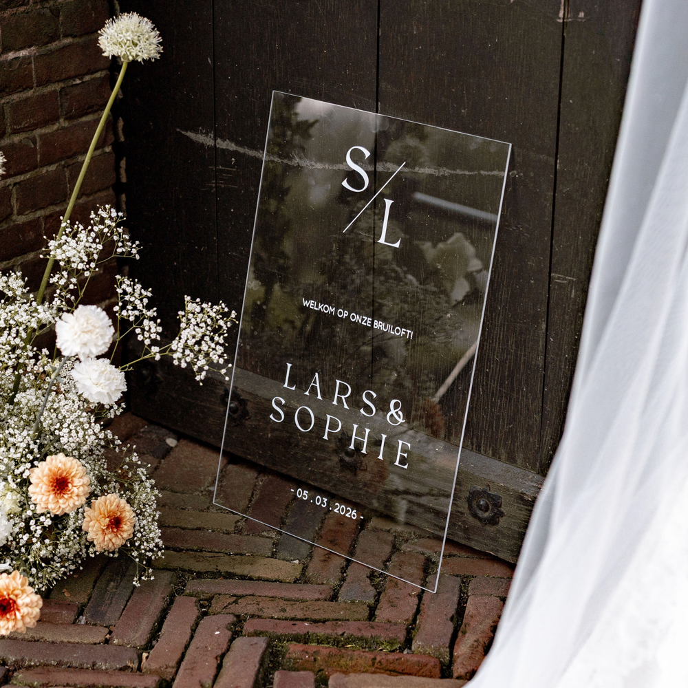 Acryl welkomstbord Crystal Green 40x60cm