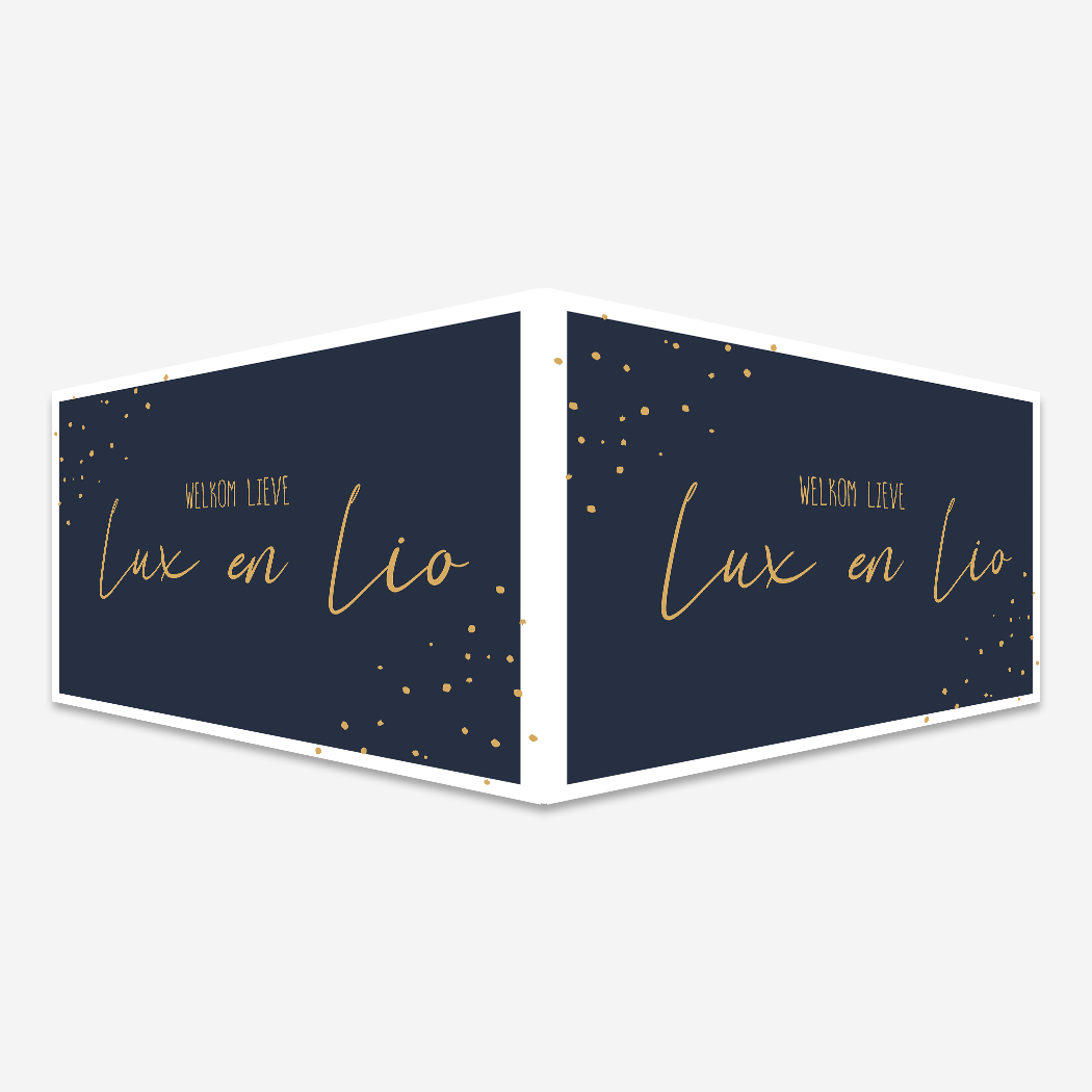 Geboortebord Donkerblauw Stippen Chique