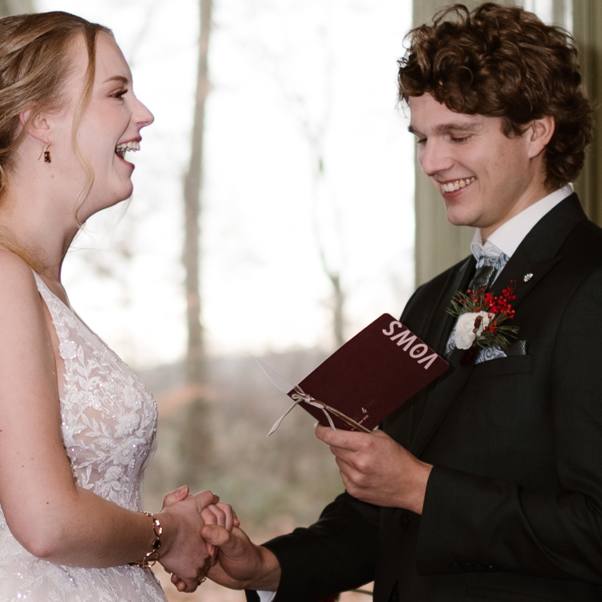 Geloften boekje bordeaux oudroze rosefolie