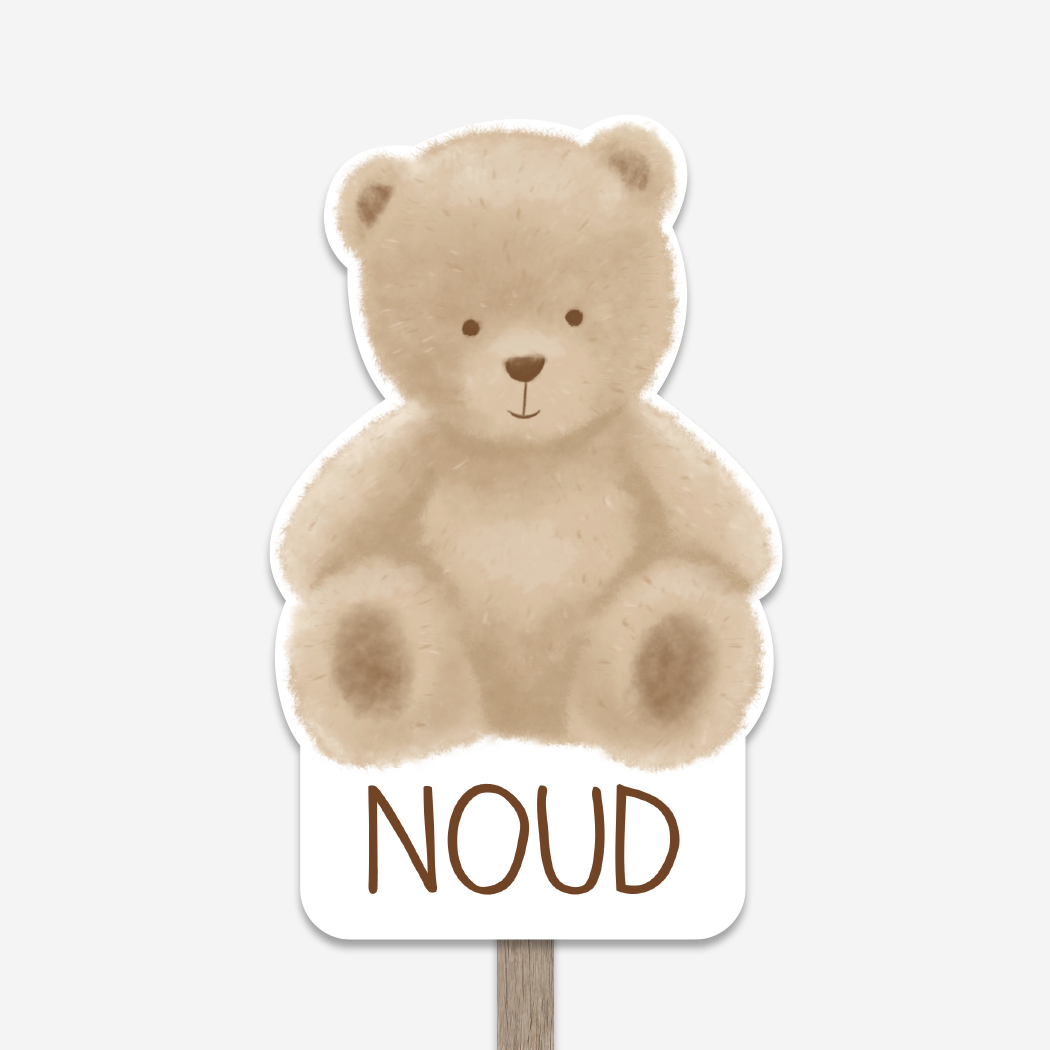 Geboortebord Tuinbord Teddy Beer Noud