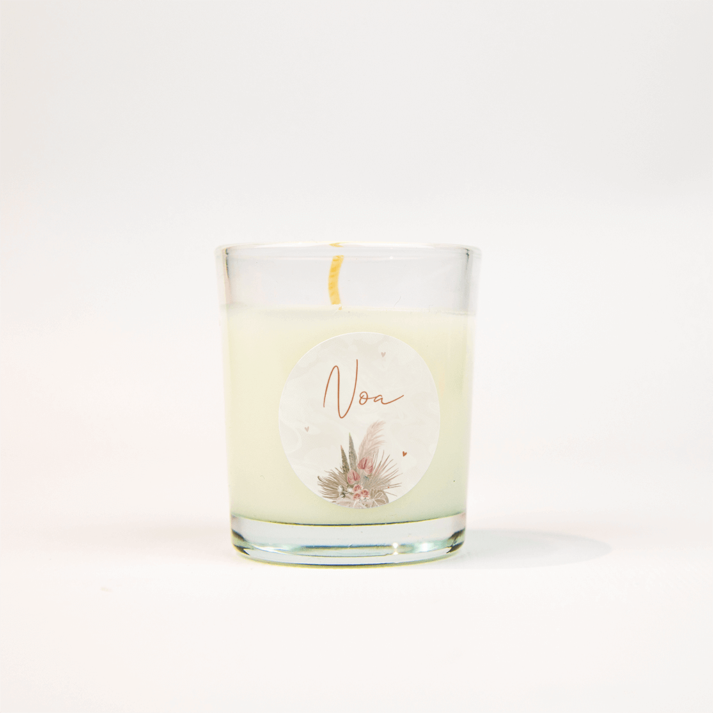 Naamsticker met bloemen en hartjes - per vel van 25 stickers