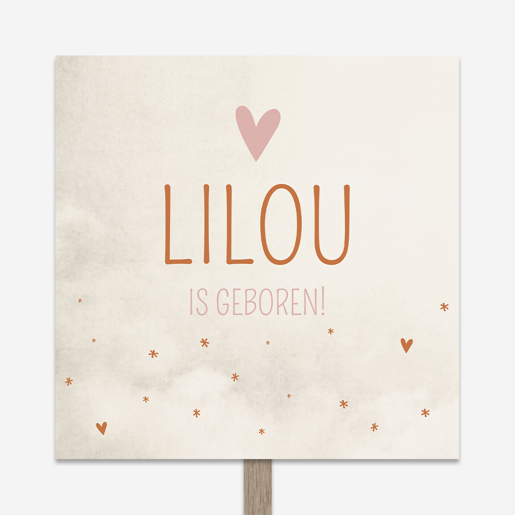 Tuinbord Beige Gewolkt Hartjes Sterretjes