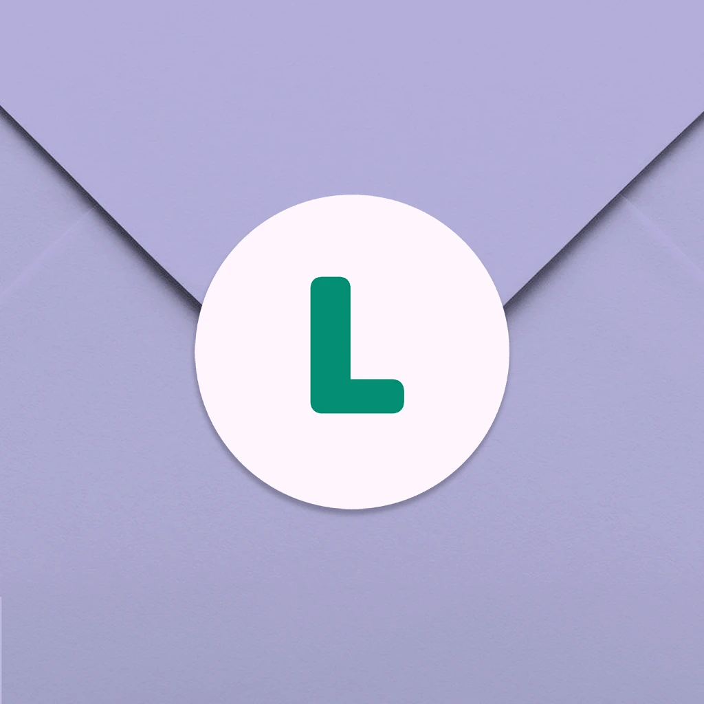 Sluitsticker met groene voorletter - per vel