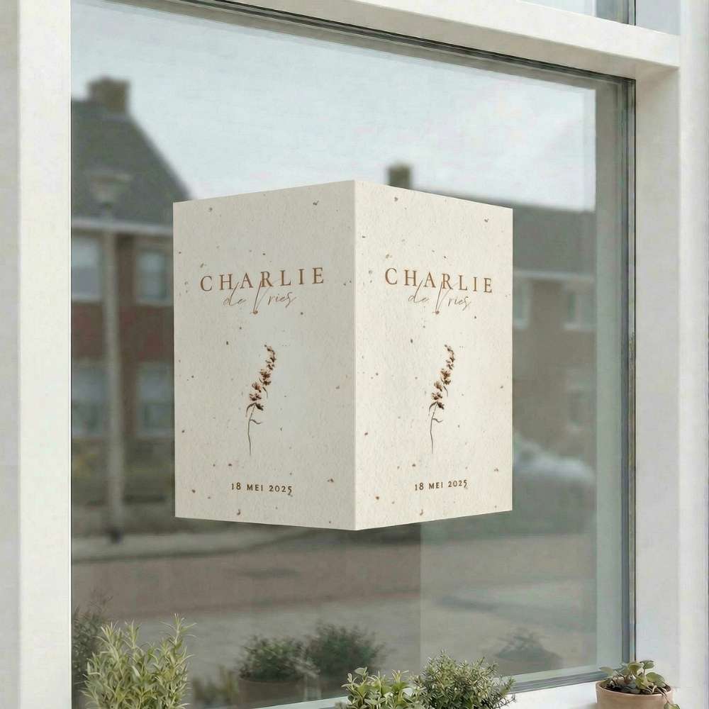 Geboortebord dubbel veldbloem