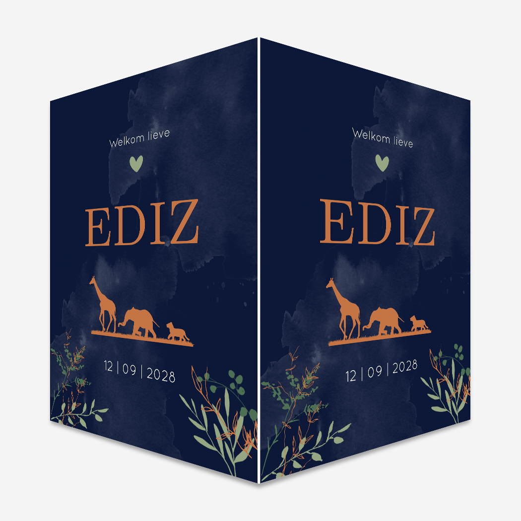 Raambord Donkerblauw Dieren Safari