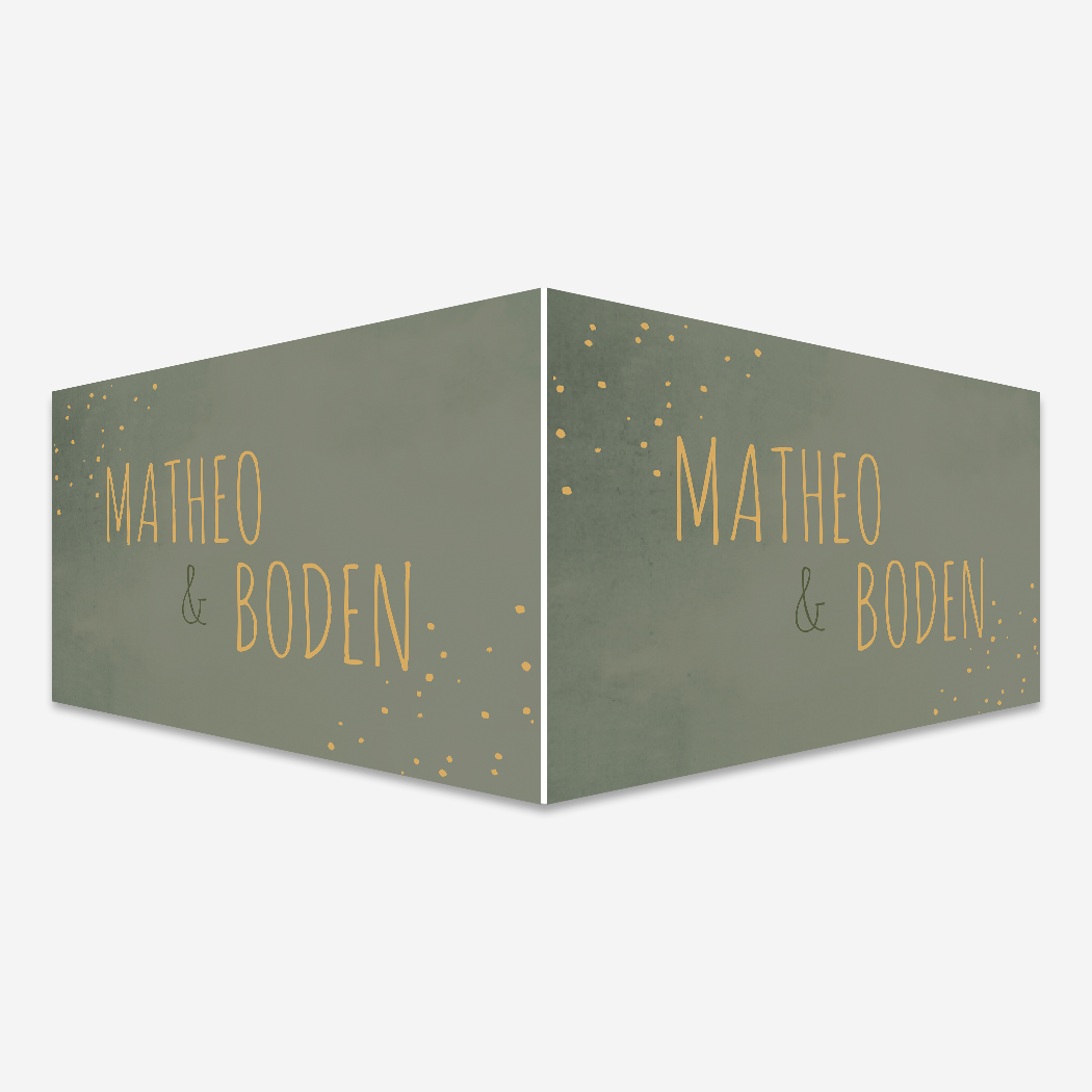 Raambord Panorama Tweeling Groen Stippen