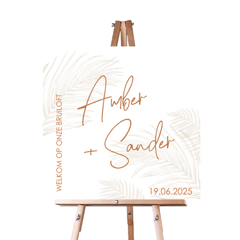 Zomers welkomstbord voor bruiloft