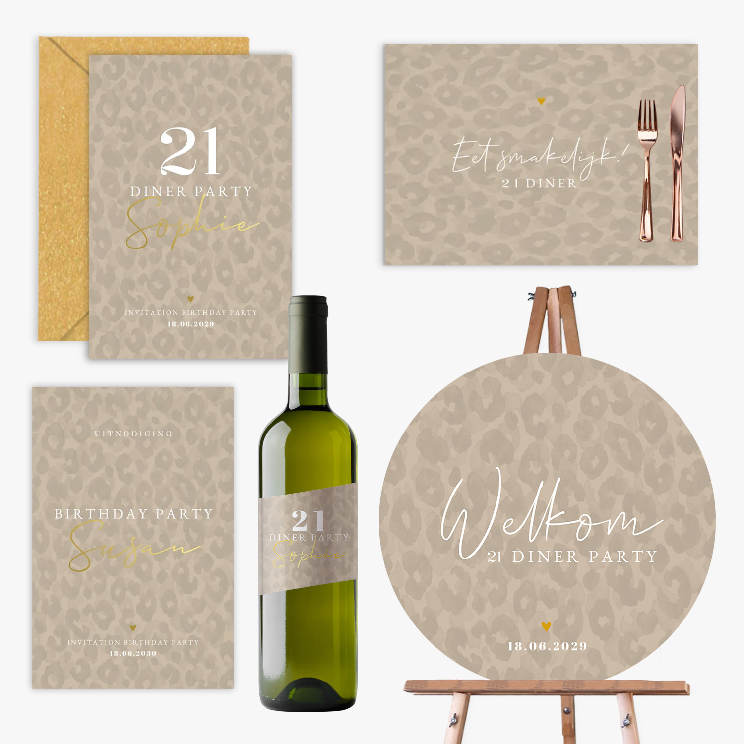 doorlink 21 diner set golden safari chic