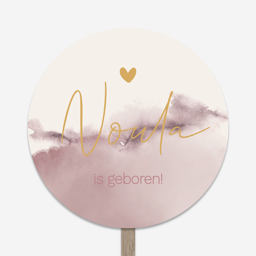 Tuinbord Rond Gewolkt Roze Hartje