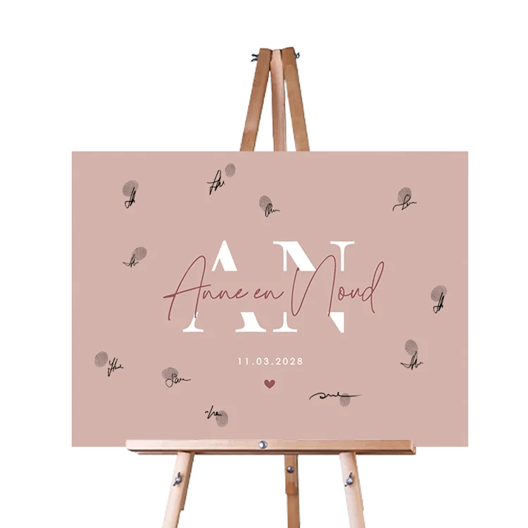 Alternatief gastenboek bruiloft in de vorm van een bord