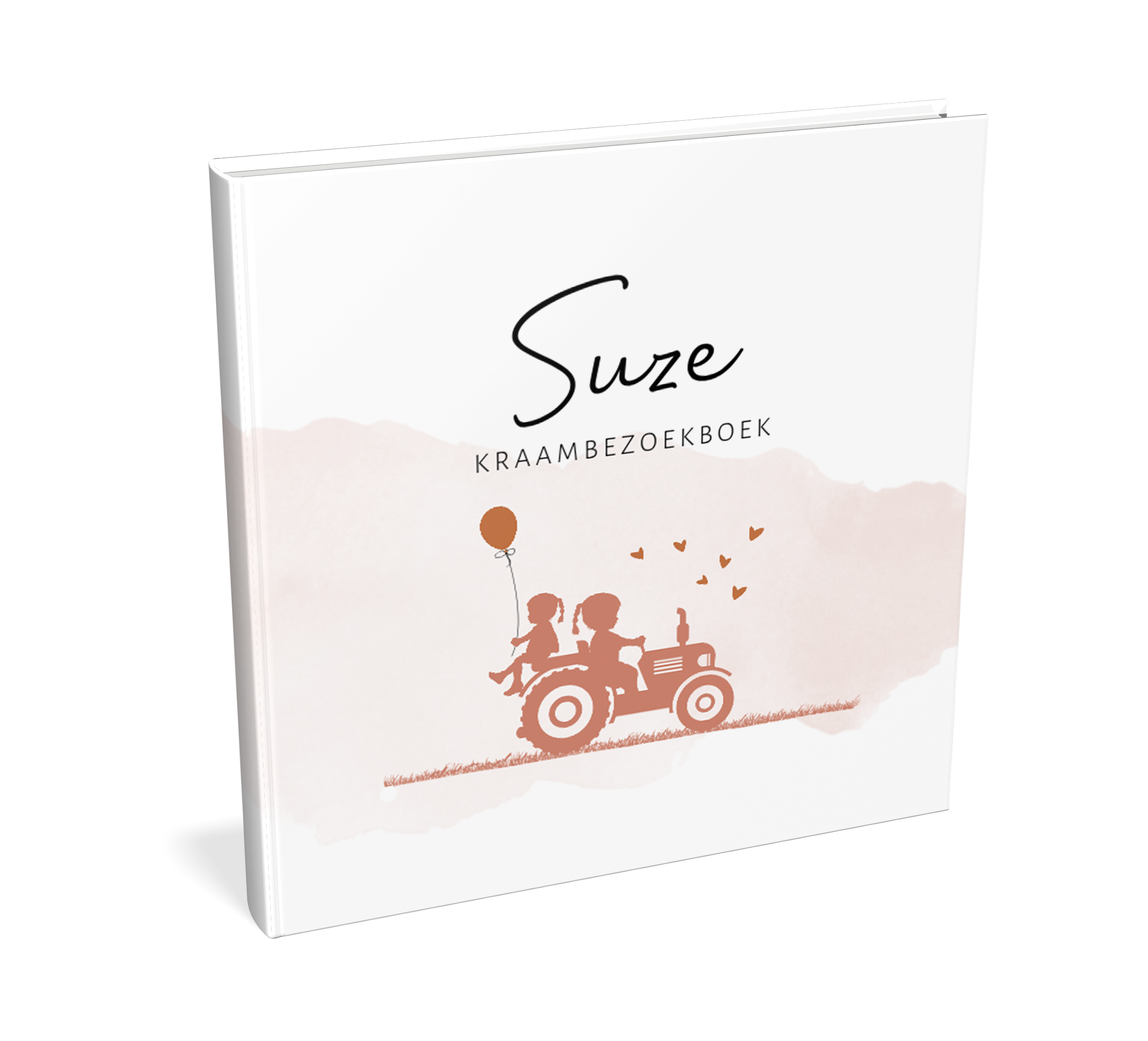 Vrolijk kraambezoekboek met zusje op trekker