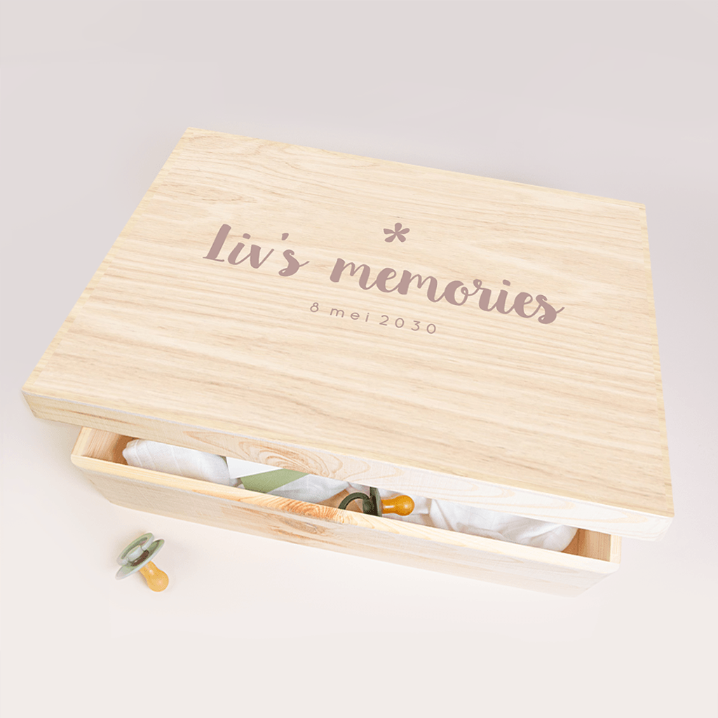 Memorybox in roze met lief konijntje