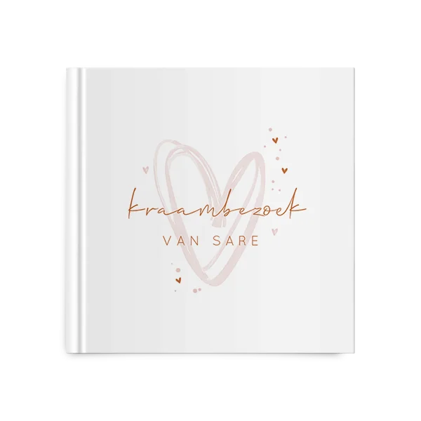 Kraambezoekboek voor meisje met hartjes