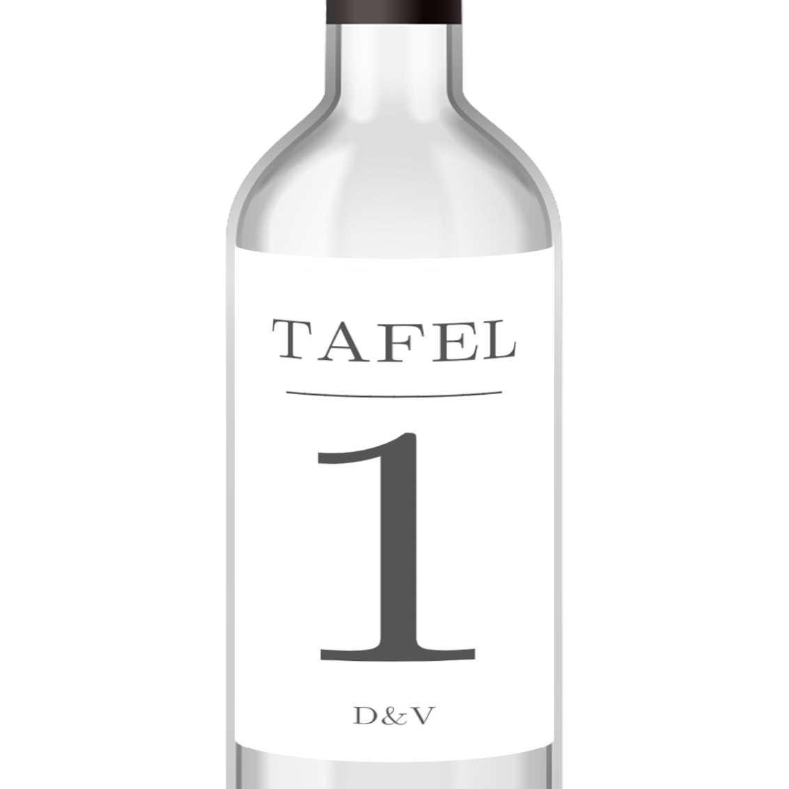 wijn etiket maken met tafelnummer