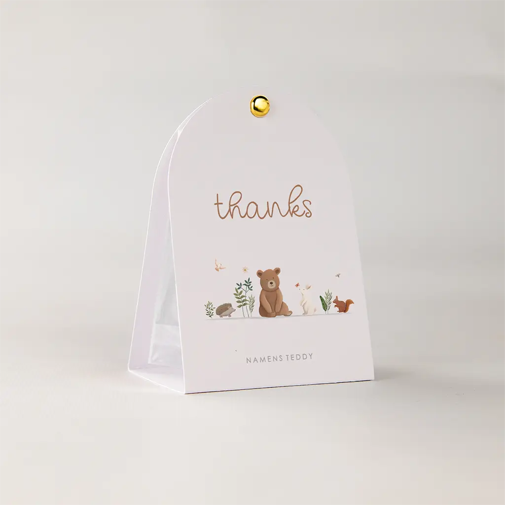 Doopsuiker snoepzakje met illustratie bosdieren