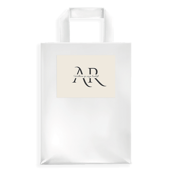 Sticker voor goodiebag bruiloft met logo