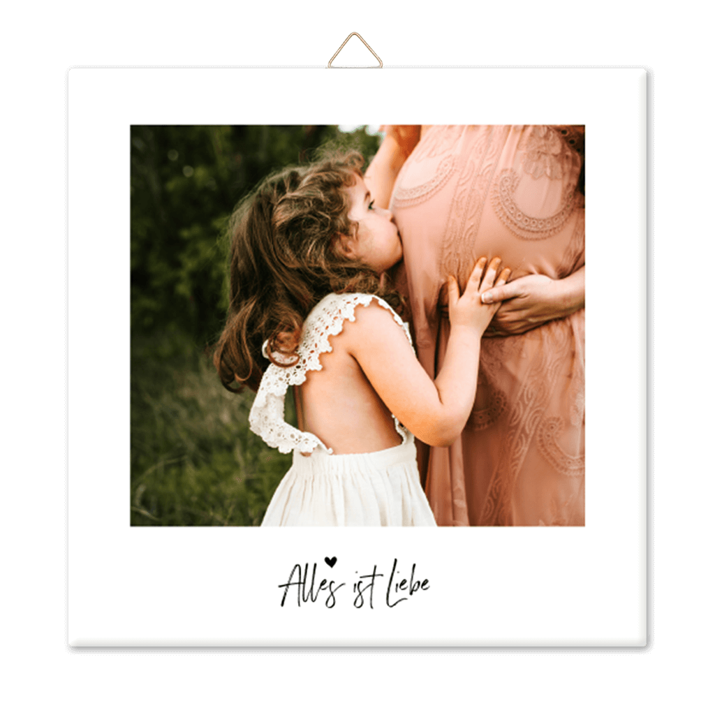 Personalisierbare Fotofliese "Alles ist Liebe"