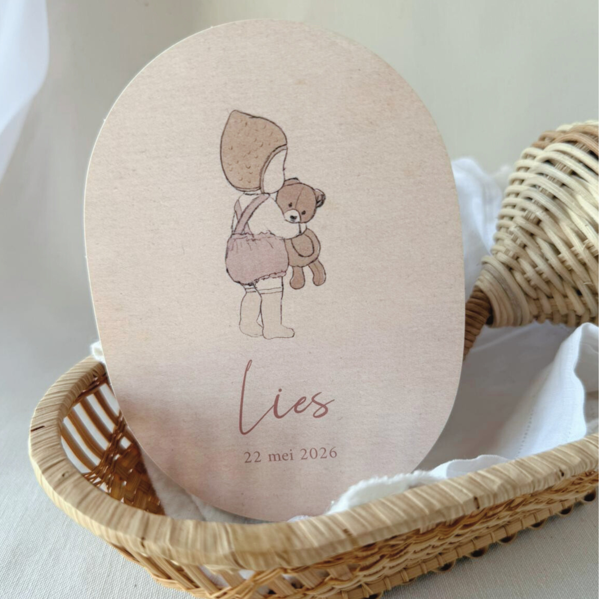 GEBOORTEKAARTJE MEISJE MET BEERTJE