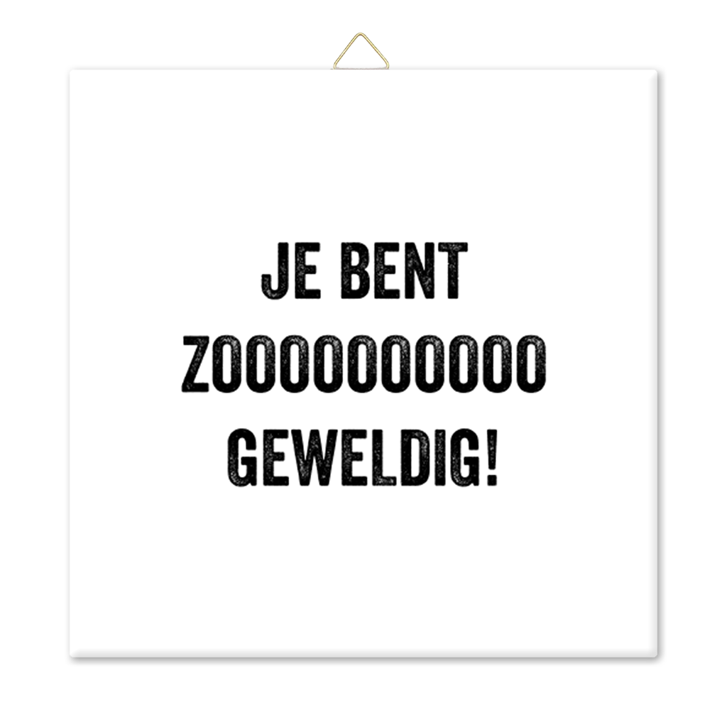 Tegeltje "jij bent zoooo geweldig!"
