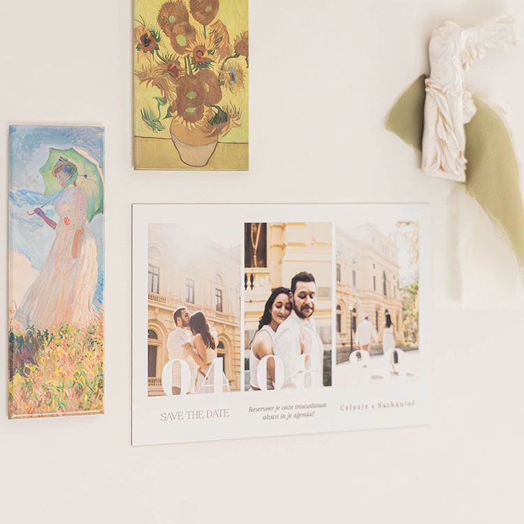 Save the Date magneetstrip met foto's