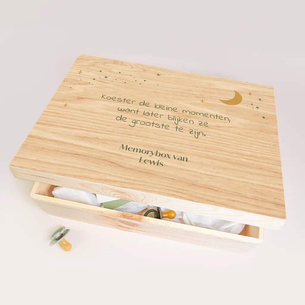 Memorybox baby met mooie quote en sterrenhemel