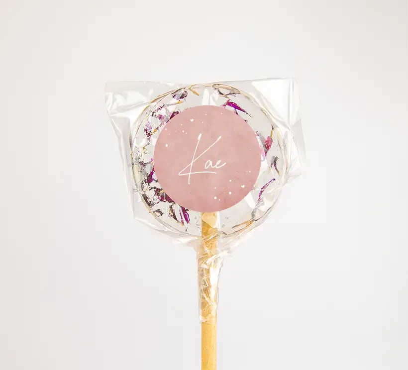 Hippe naamsticker roze met velvet-look - per 25 stuks