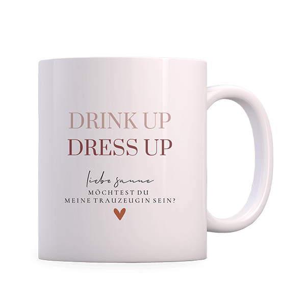 Trauzeugin fragen Geschenk Tasse Drink up