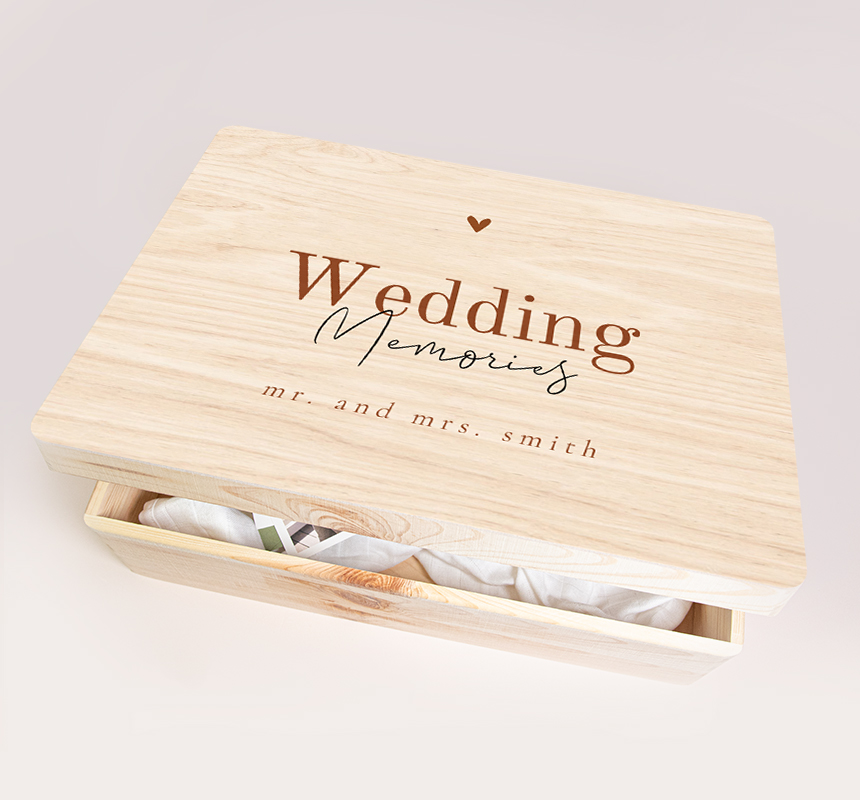 Herinneringsdoos huwelijk beige met hartje