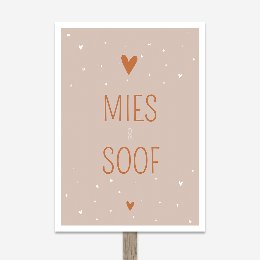 Tuinbord Geboortebord Tweeling Meisjes Koperkleur