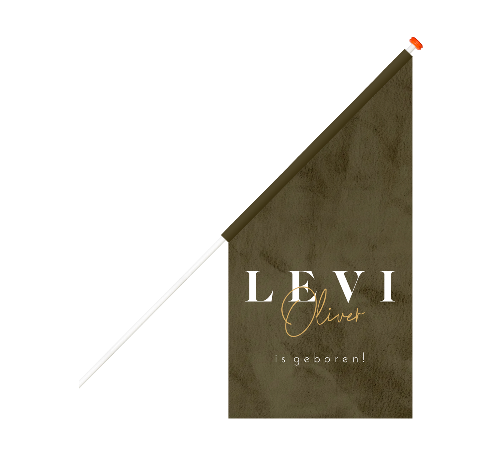 Geboortevlag stoer met groene velvet-look