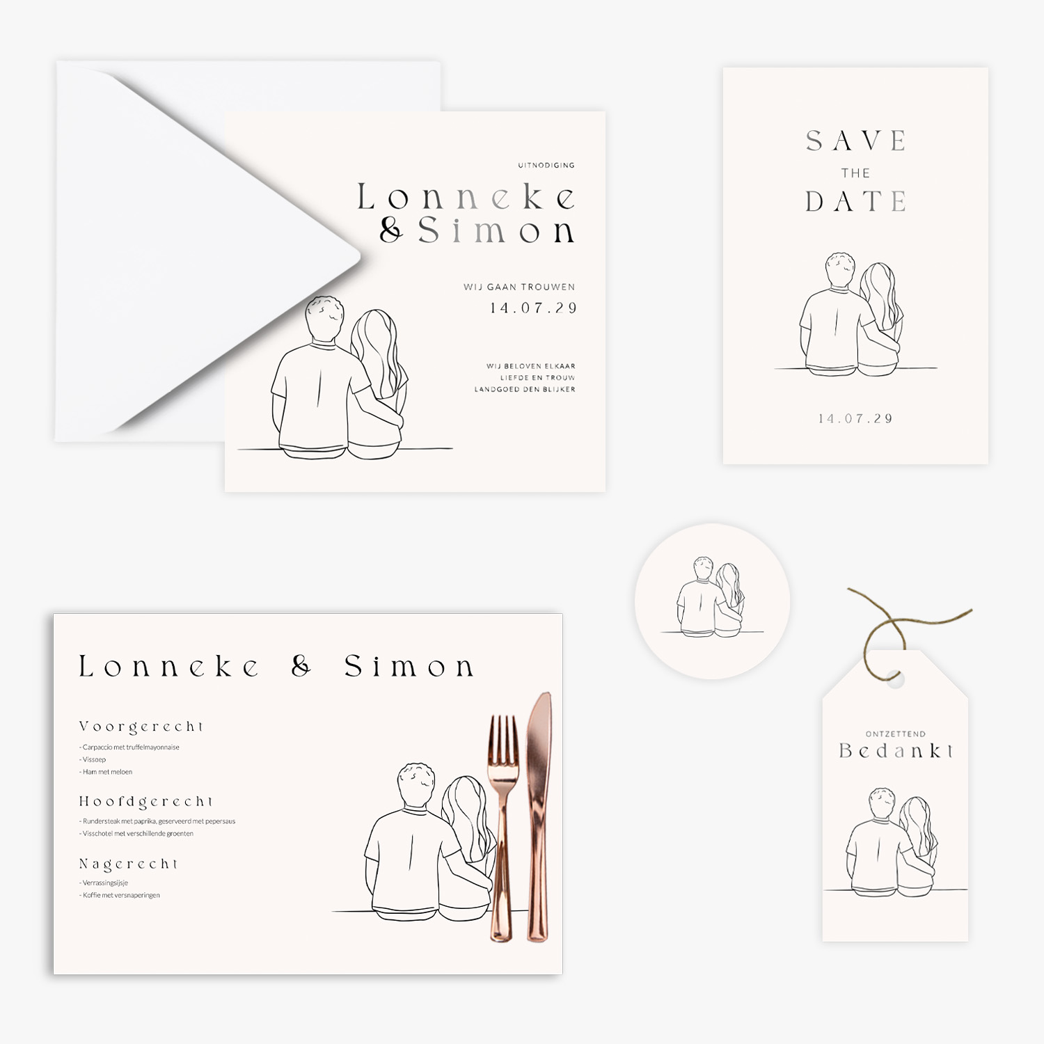 doorlink trouwkaarten set the two of us