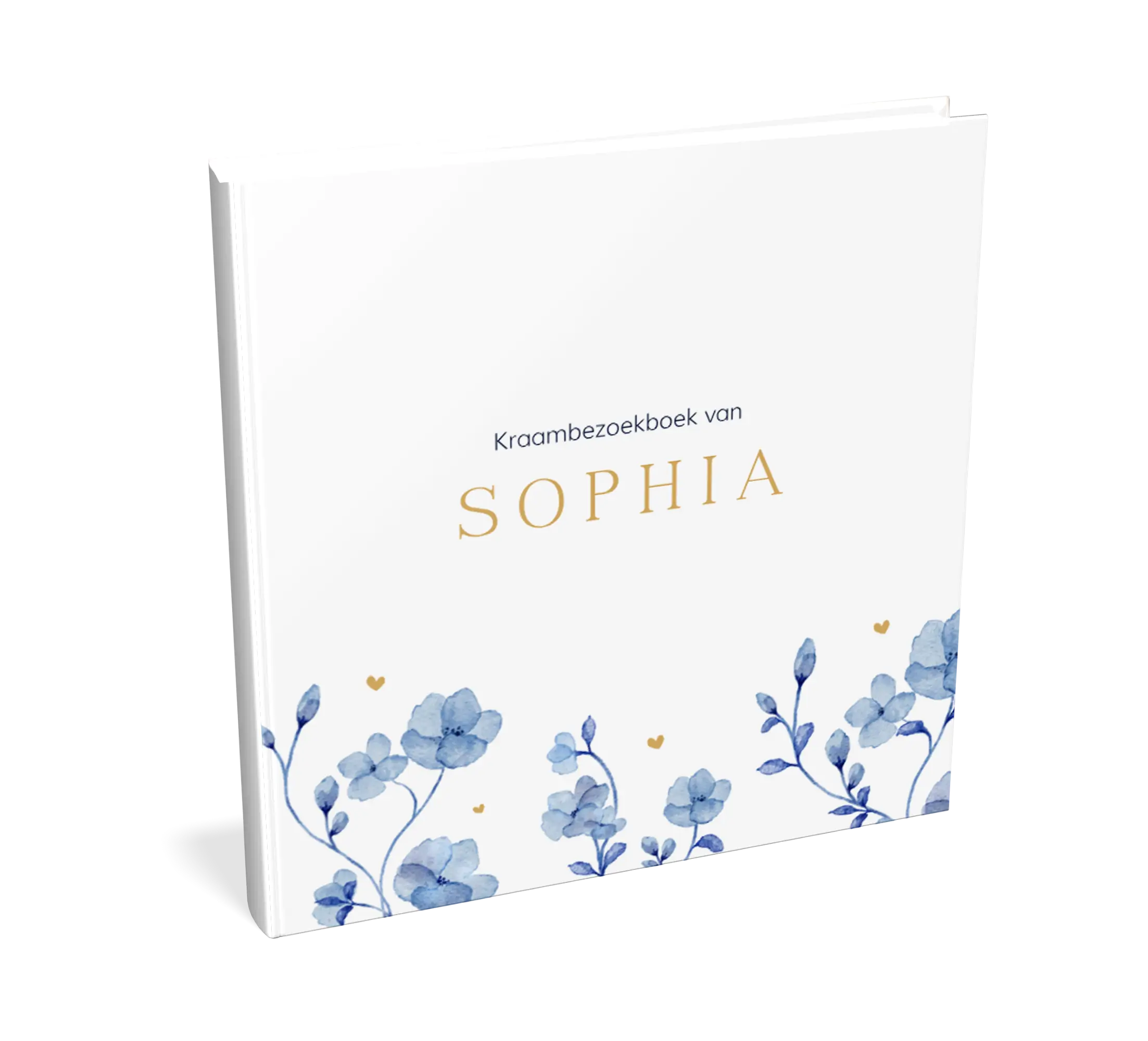 Kraambezoekboek met delfts blauwe bloemen