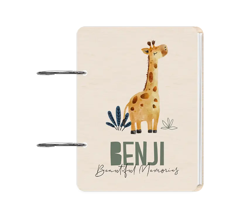 Bewaarbundel geboortekaartjes met watercolour illustratie giraf