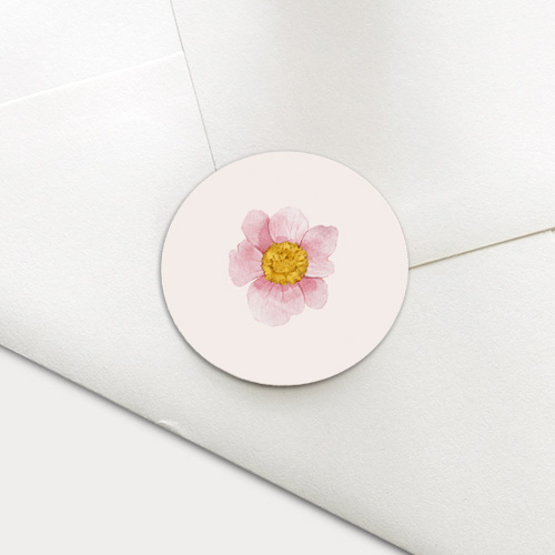 Bloemen sluitzegel voor envelop geboortekaartje