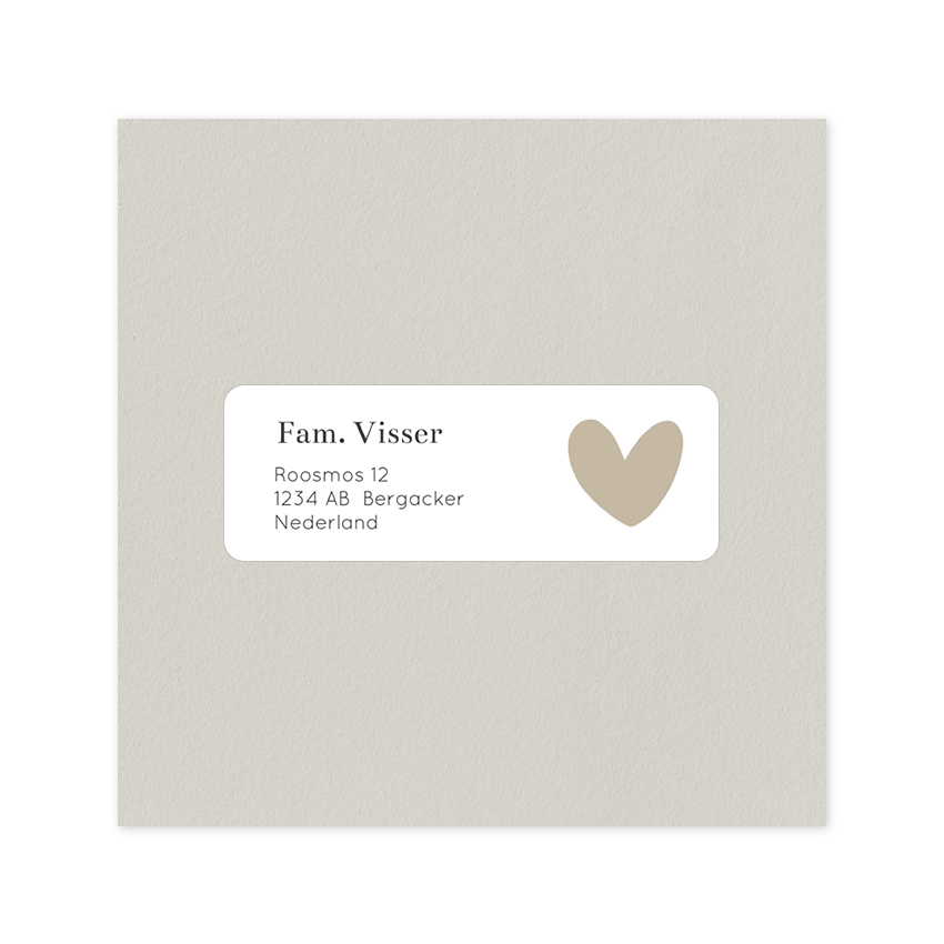 Adresstickers | Beige hart
