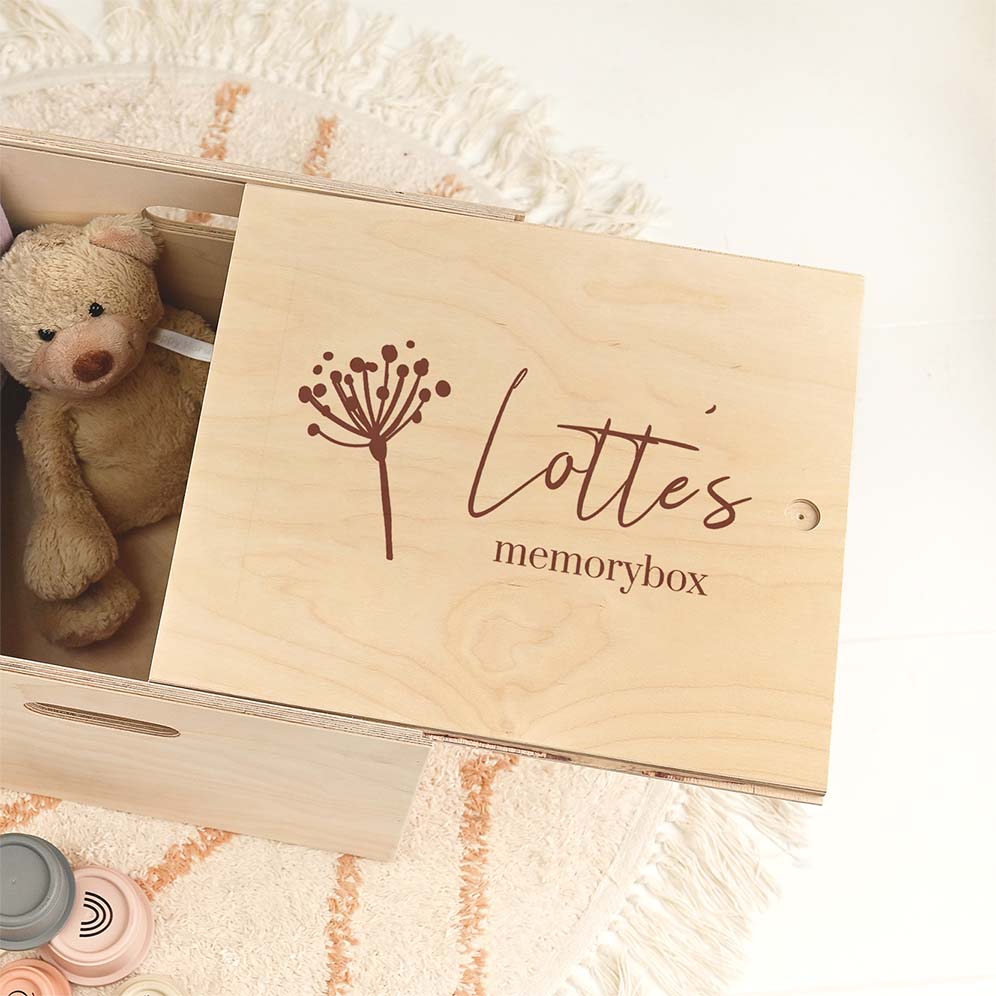 Memorybox met bloemetje voor een meisje