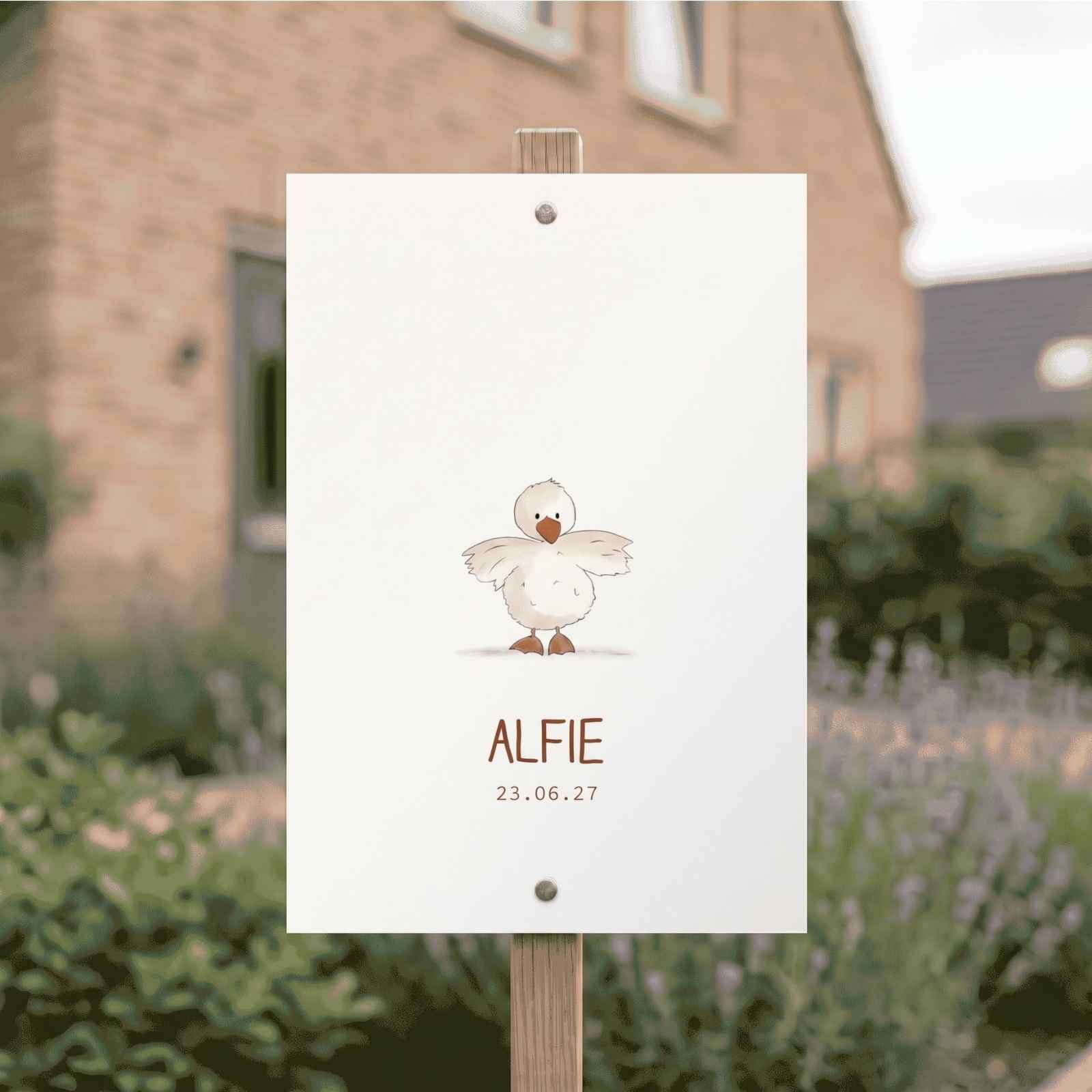 Tuinbord geboorte kuiken