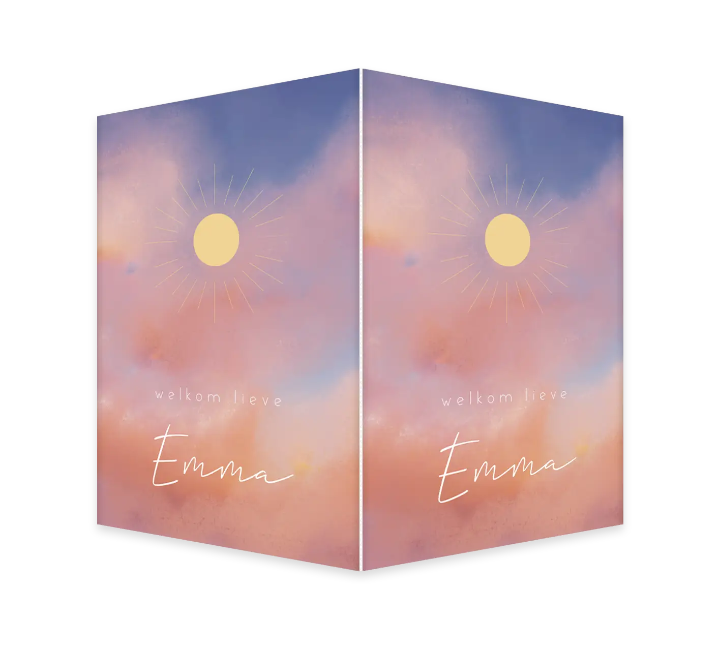 Raambord meisje met roze lucht