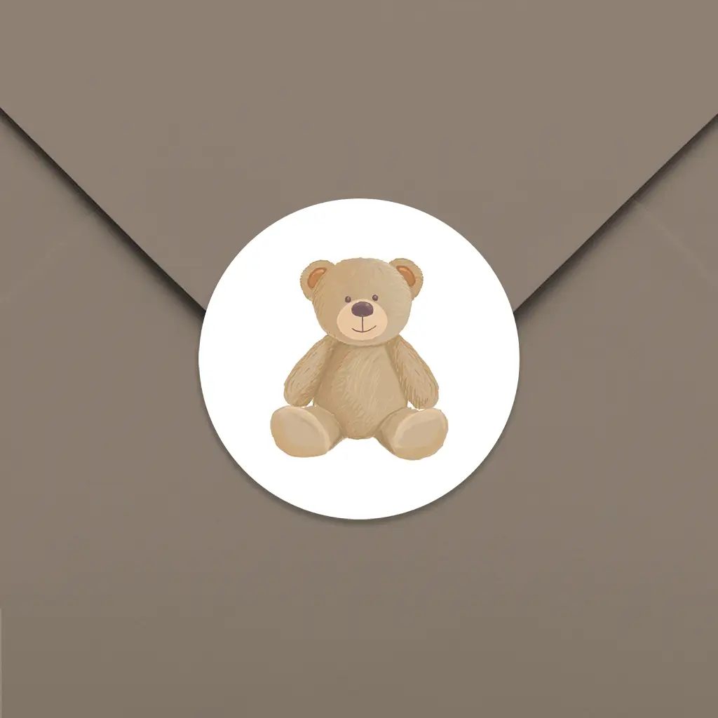 Sluitsticker met lief beertje - per 25 stuks