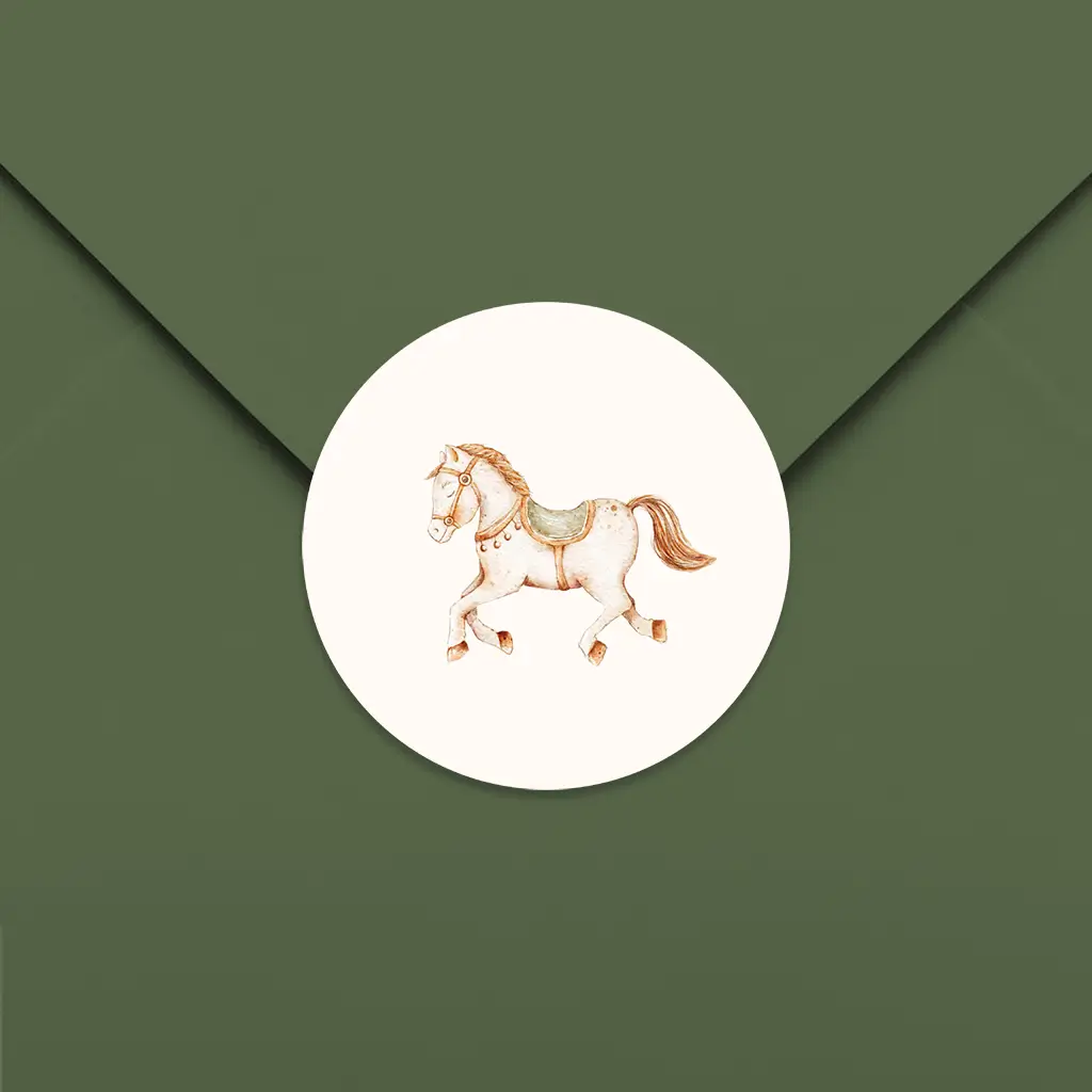 Sluitsticker met paardje - per 25 stuks