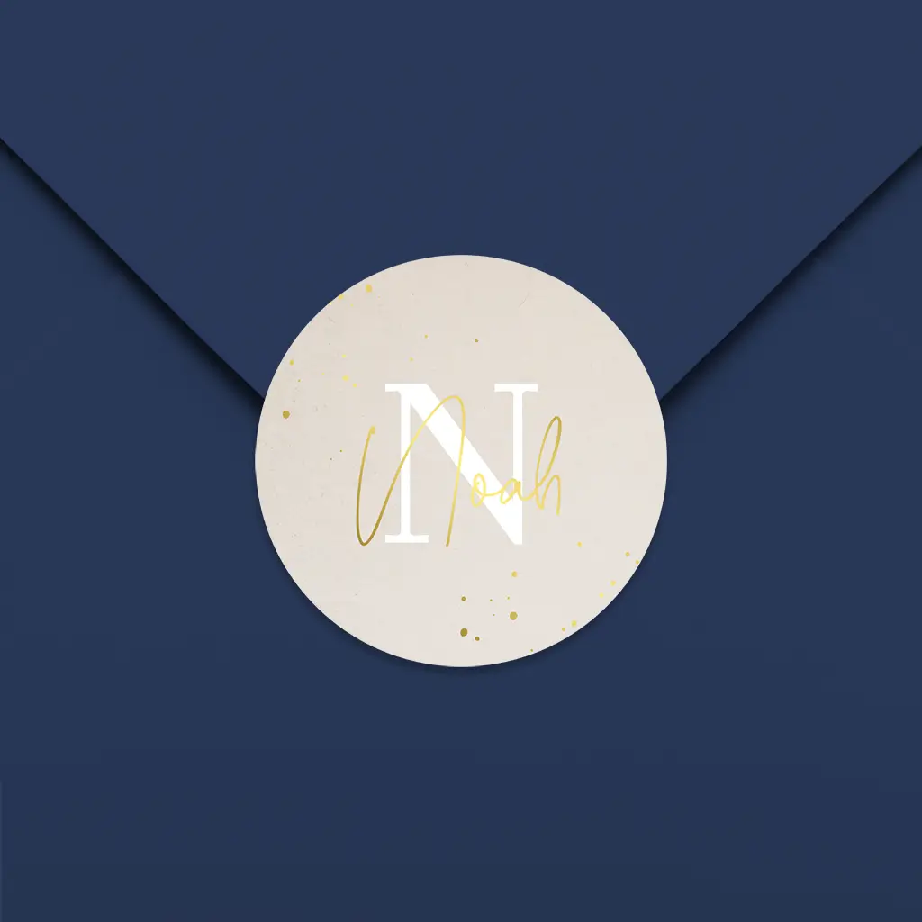 Sluitsticker in softpastel met initiaal - per vel