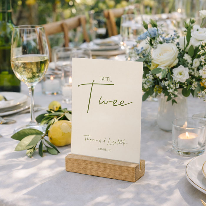 Tafelnummer minimalistisch handgeschreven